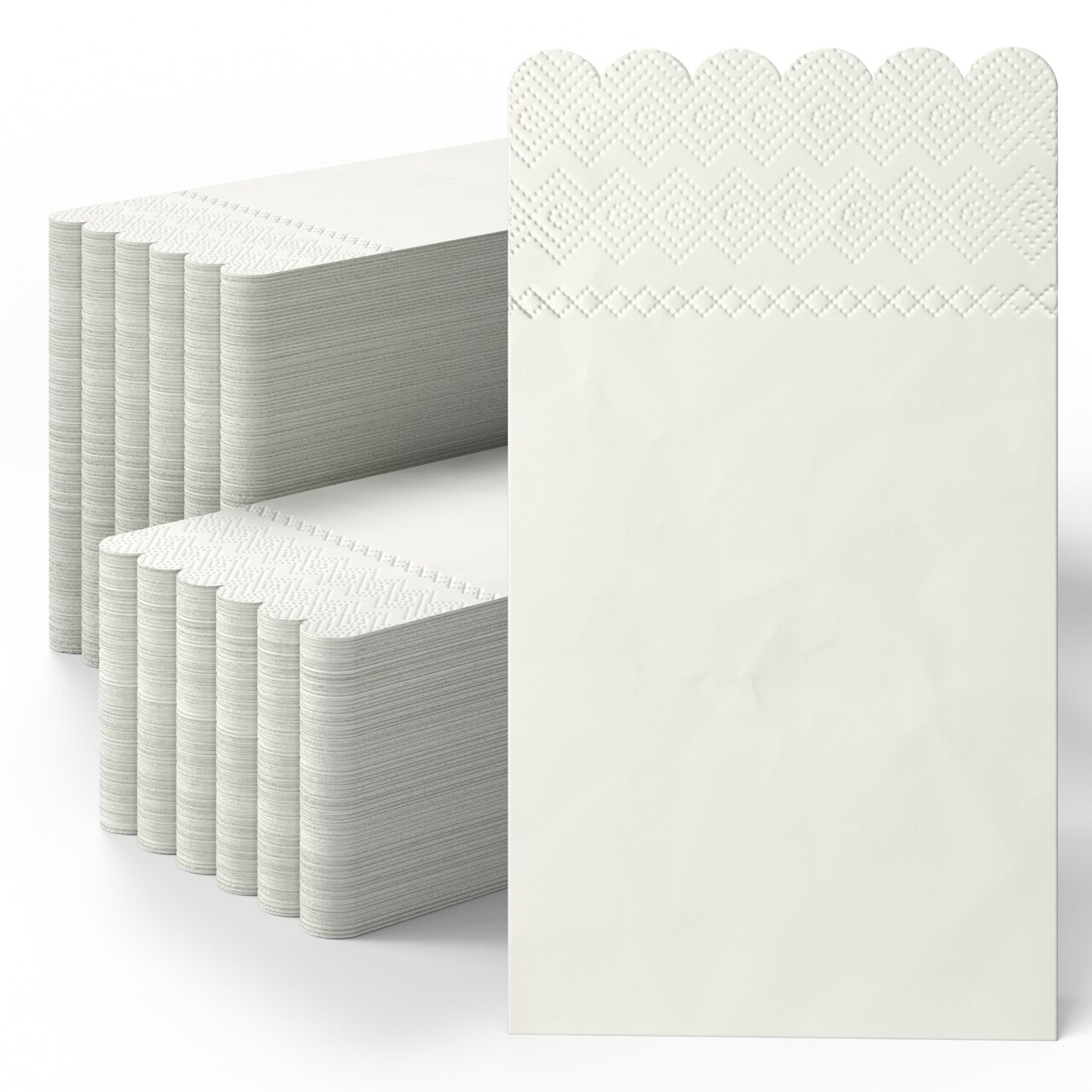  Scalloped Napkins Disposable 100 Pcs 3-Ply Yellow Scalloped Dinner Napkins Disposable Decorative for Dinners & Parties, Paper Guest Towels for Bathroom & Party Supplies